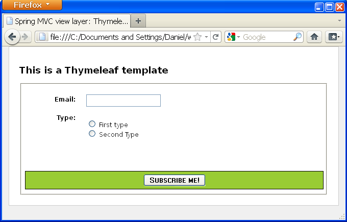 Thymeleaf page directly opened on a browser